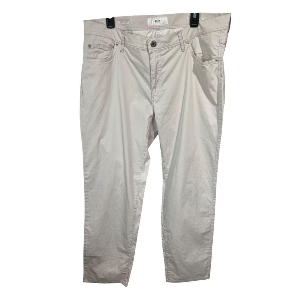 Brax Men's Cream and White Trousers